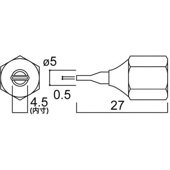 铲形喷嘴，0.5毫米 x 4毫米HAKKO白光A1308